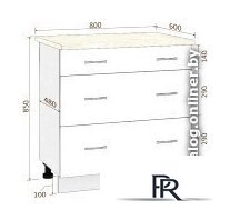 Шкаф напольный Кортекс-мебель Корнелия Лира НШ80р3ш (оникс/мадрид) - Изображение №5 — Интернет-магазин ПроЗаказ
