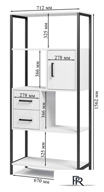 Стеллаж Mio Tesoro Cool Joy Loft (белый/черный) - Изображение №8 — Интернет-магазин ПроЗаказ