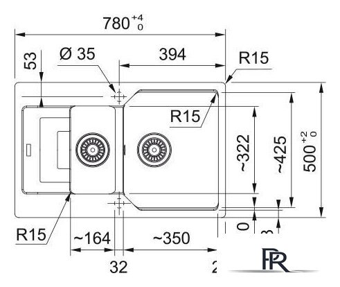 Кухонная мойка Franke Urban UBG 651-78 114.0741.213 (оникс) - Изображение №3 — Интернет-магазин ПроЗаказ