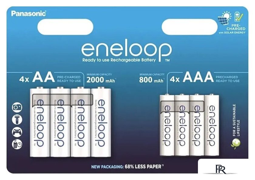 Аккумулятор Panasonic Eneloop AAA+AA BK-3MCDE+BK-4MCDE/8CP (8шт) - Изображение №1 — Интернет-магазин ПроЗаказ