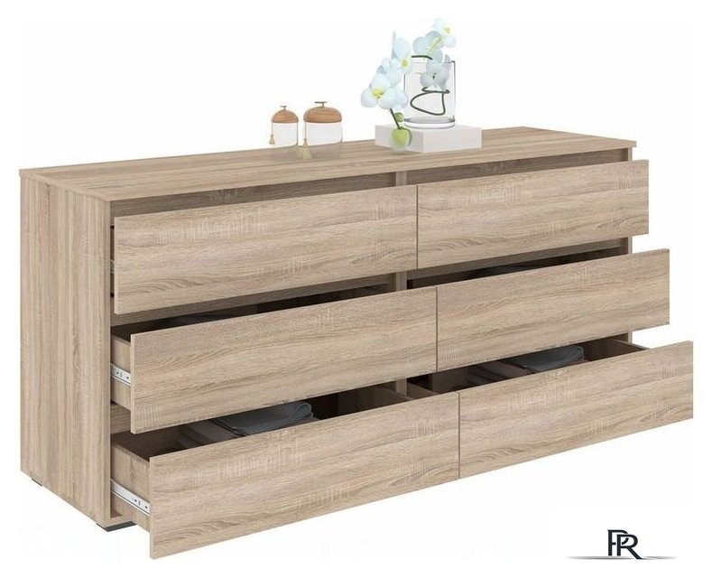 Комод Кортекс-мебель Бари 160 6ш (дуб сонома/дуб сонома/дуб сонома) - Изображение №2 — Интернет-магазин ПроЗаказ