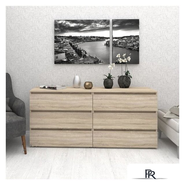 Комод Кортекс-мебель Бари 160 6ш (дуб сонома/дуб сонома/дуб сонома) - Изображение №3 — Интернет-магазин ПроЗаказ