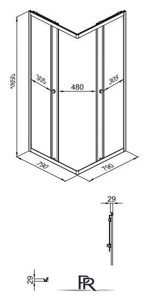 Душевой уголок Triton Вента-Блэк 80x80 (черный, без поддона) - Изображение №4 — Интернет-магазин ПроЗаказ