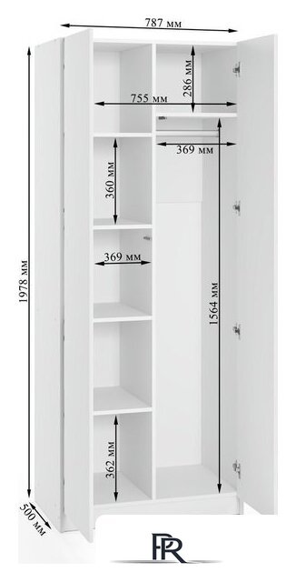 Шкаф распашной Soma Lord Lite 80x200 (белый) - Изображение №7 — Интернет-магазин ПроЗаказ