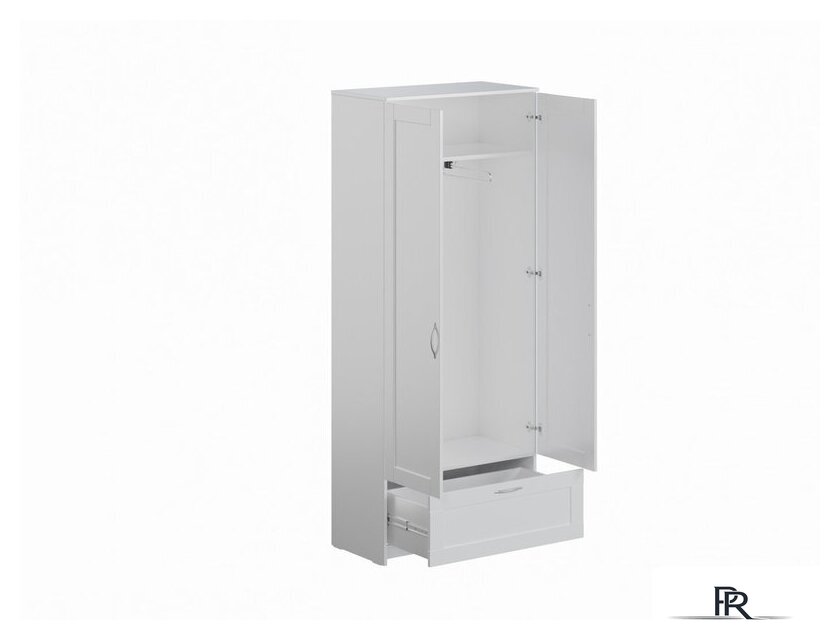 Шкаф распашной Mio Tesoro Сириус 2-х створчатый 1 ящик 2.02.01.240.1 (белый) - Изображение №2 — Интернет-магазин ПроЗаказ