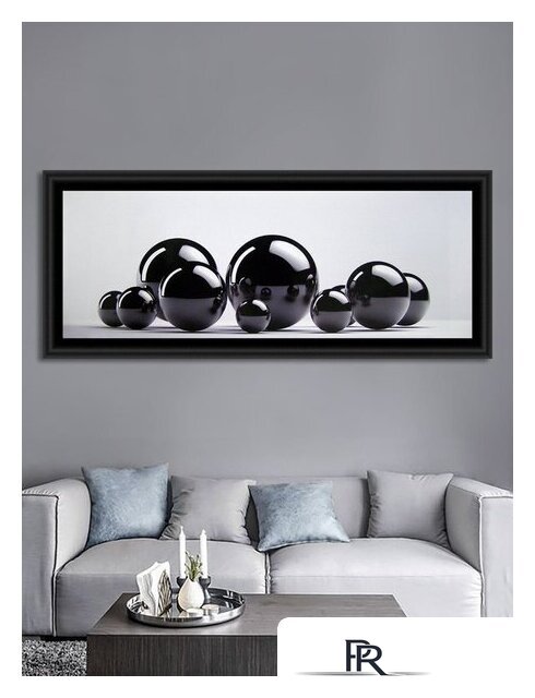 Картина Декарт Абстракция с черными шарами 8Л0422 - Изображение №2 — Интернет-магазин ПроЗаказ