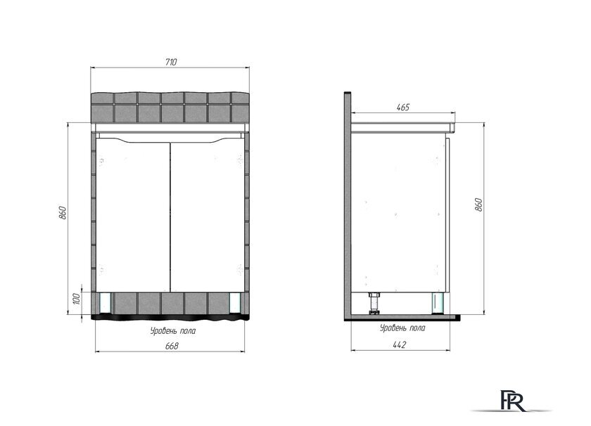  Briz Тумба напольная Мальта 70 с умывальником Фостер - Изображение №5 — Интернет-магазин ПроЗаказ