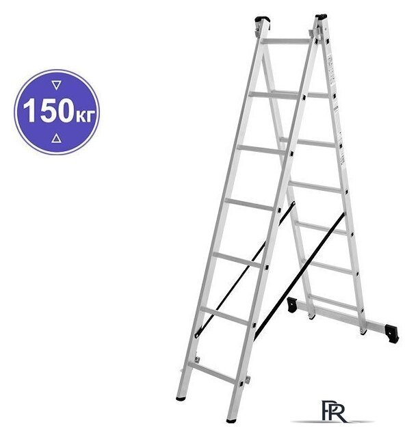 Лестница-стремянка Новая высота NV 122 алюминиевая двухсекционная 2x7 ступеней - Изображение №1 — Интернет-магазин ПроЗаказ