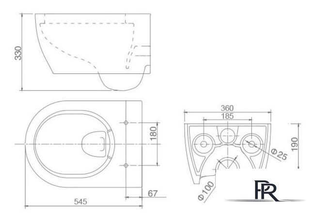 Унитаз подвесной SSWW CT2039V-B - Изображение №6 — Интернет-магазин ПроЗаказ