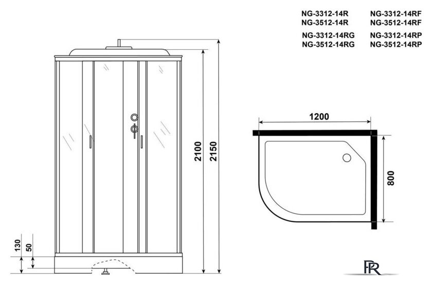 Душевая кабина Niagara NG-3512-14RF 120x80 - Изображение №3 — Интернет-магазин ПроЗаказ