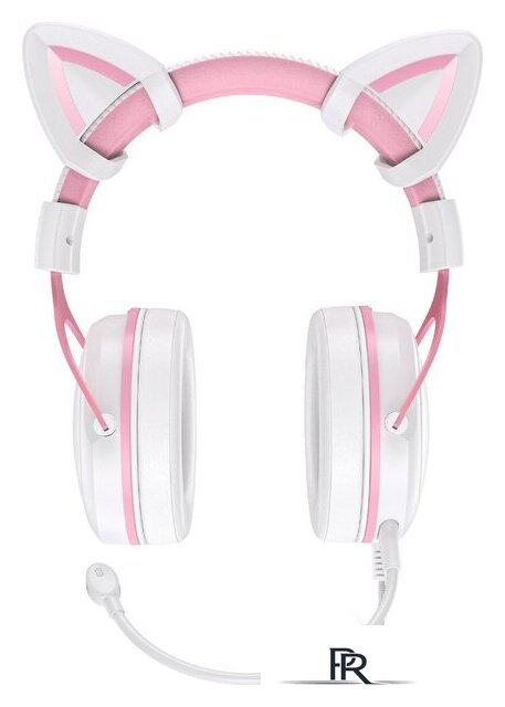 Наушники Onikuma X10 (белый/розовый, с ушками) - Изображение №3 — Интернет-магазин ПроЗаказ