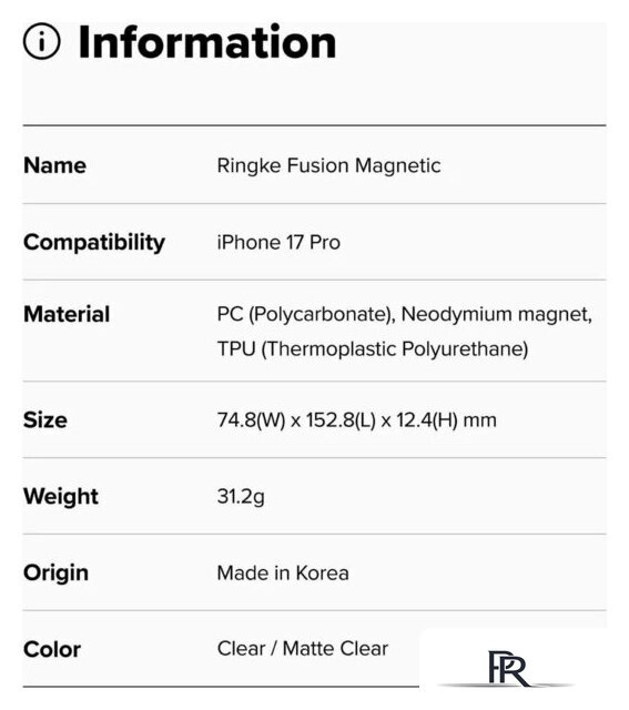 Чехол для телефона Ringke Fusion Magnetic для iPhone 17 Pro Clear - Изображение №10 — Интернет-магазин ПроЗаказ