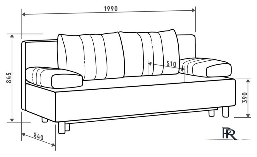 Диван Mio Tesoro Саари SB3 (Malmo 61 Pink) - Изображение №7 — Интернет-магазин ПроЗаказ