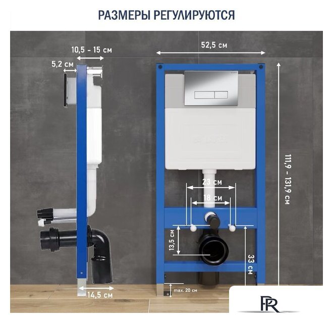 Унитаз подвесной Lauter Sulzdorf с микролифтом и кнопкой смыва 219701HD (белый/хром) - Изображение №20 — Интернет-магазин ПроЗаказ