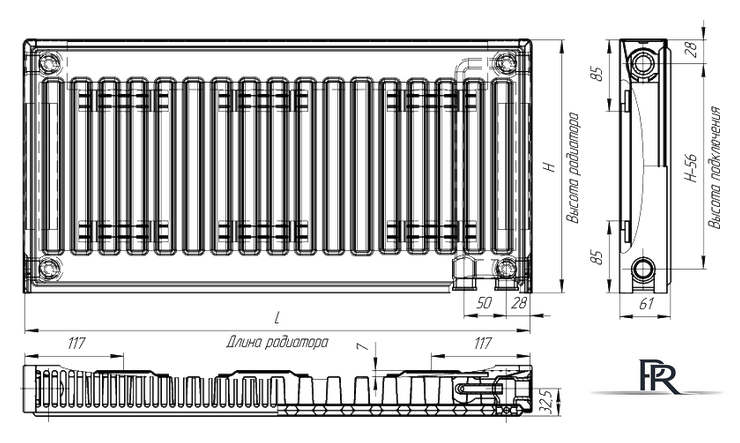 Стальной панельный радиатор Лидея ЛК 11-510 тип 11 500x1000 - Изображение №5 — Интернет-магазин ПроЗаказ
