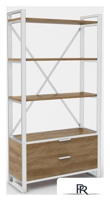 Стеллаж Hype Mebel Стандарт Люкс 80x200 (белый/дуб галифакс олово) - Изображение №1 — Интернет-магазин ПроЗаказ