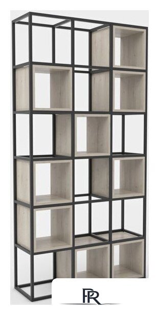 Стеллаж Hype Mebel Грос 105x210 (черный/древесина белая) - Изображение №1 — Интернет-магазин ПроЗаказ