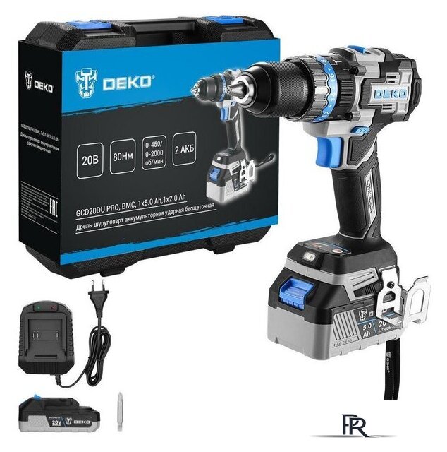 Ударная дрель-шуруповерт Deko GCD20DU PRO 083-1107 (с 2-мя АКБ, кейс) - Изображение №1 — Интернет-магазин ПроЗаказ