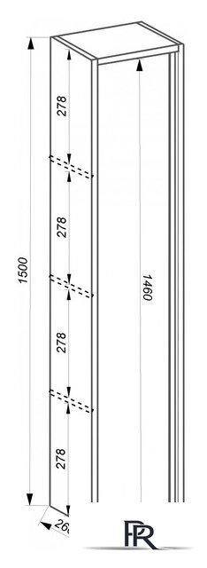  ЗОВ Шкаф-пенал Парма 150 PP150LHO0MBPMC1A (дуб/черный) - Изображение №4 — Интернет-магазин ПроЗаказ