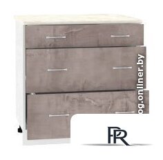 Шкаф напольный Кортекс-мебель Корнелия Лира НШ80р3ш (оникс/королевский опал) - Изображение №4 — Интернет-магазин ПроЗаказ