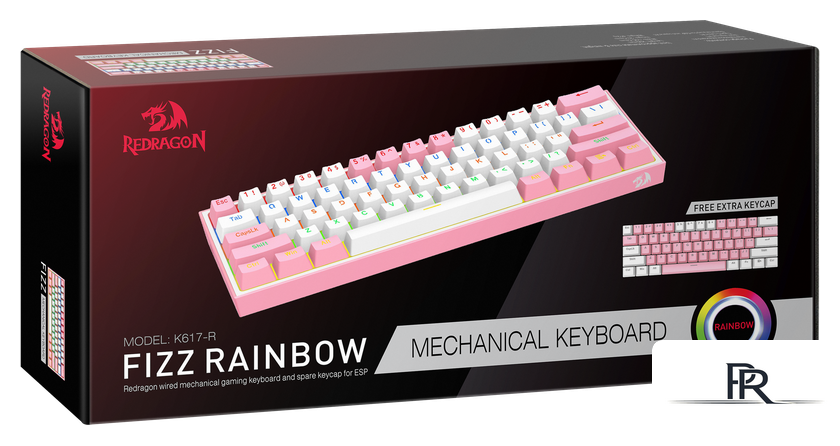 Клавиатура Redragon Fizz (розовый/белый) - Изображение №15 — Интернет-магазин ПроЗаказ