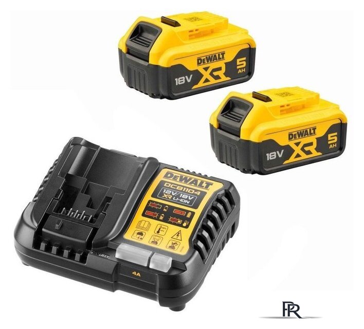 Аккумулятор с зарядным устройством DeWalt DCB1104P2 (18В/2x5 Ач + 12/18В) - Изображение №1 — Интернет-магазин ПроЗаказ