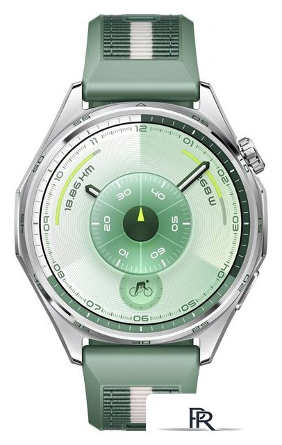 Умные часы Huawei Watch GT 6 46 мм (серебристый, с зеленым плетеным ремешком, международная версия) - Изображение №2 — Интернет-магазин ПроЗаказ