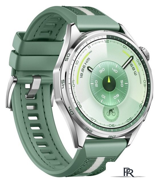 Умные часы Huawei Watch GT 6 46 мм (серебристый, с зеленым плетеным ремешком, международная версия) - Изображение №3 — Интернет-магазин ПроЗаказ