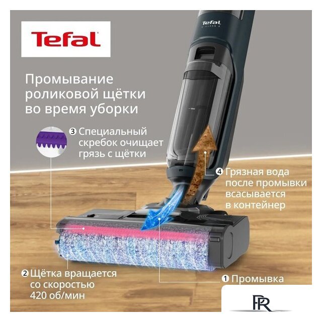 Вертикальный моющий пылесос Tefal X-Clean 2 2в1 GF2251F3 - Изображение №14 — Интернет-магазин ПроЗаказ
