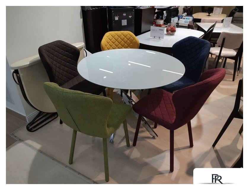 Кухонный стол Kenner R1000 (белый/стекло белое глянец) - Изображение №2 — Интернет-магазин ПроЗаказ