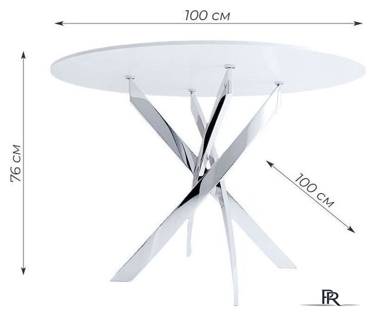 Кухонный стол Kenner R1000 (белый/стекло белое глянец) - Изображение №5 — Интернет-магазин ПроЗаказ