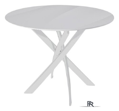 Кухонный стол Kenner R1000 (белый/стекло белое глянец) - Изображение №1 — Интернет-магазин ПроЗаказ