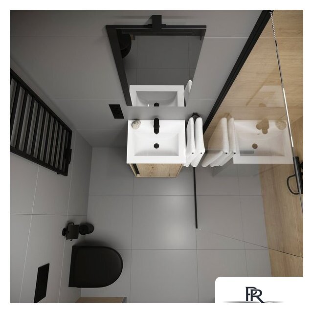  Lauter Тумба под умывальник Nika 49 (дуб эвок/черный) - Изображение №5 — Интернет-магазин ПроЗаказ