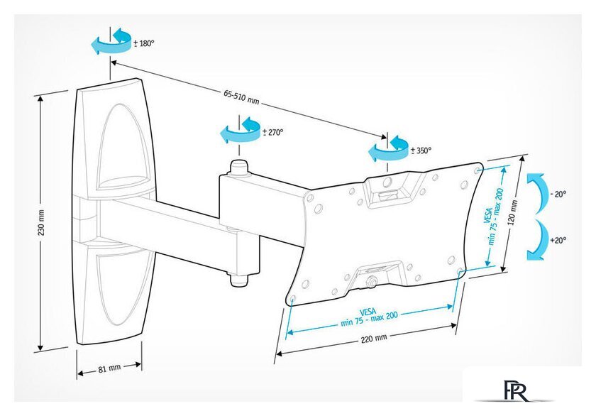 Кронштейн для телевизора Holder LCDS-5064 (белый) - Изображение №2 — Интернет-магазин ПроЗаказ