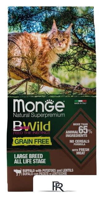 Сухой корм для кошек Monge BWild Cat Grain Free Buffalo 10 кг - Изображение №1 — Интернет-магазин ПроЗаказ