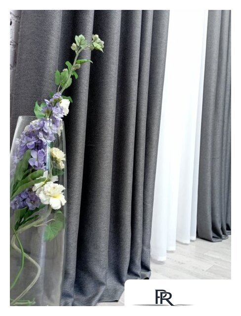 Штора Модный текстиль 01L1 112MT391019 (250x210, темно-серый) - Изображение №5 — Интернет-магазин ПроЗаказ