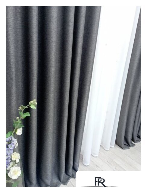 Штора Модный текстиль 01L1 112MT391019 (250x210, темно-серый) - Изображение №4 — Интернет-магазин ПроЗаказ