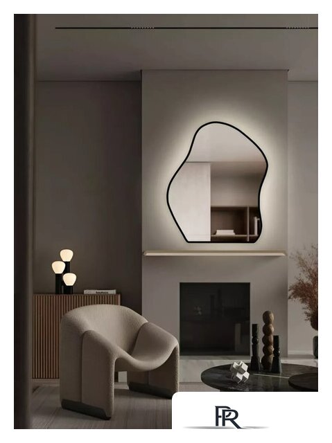 Зеркало EMZE 76x92 LED.CLOUD.UV.76.92.CHE.4K (черный с УФ-окантовкой и подсветкой) - Изображение №5 — Интернет-магазин ПроЗаказ