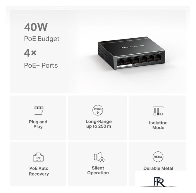 Неуправляемый коммутатор Mercusys MS106LP - Изображение №4 — Интернет-магазин ПроЗаказ