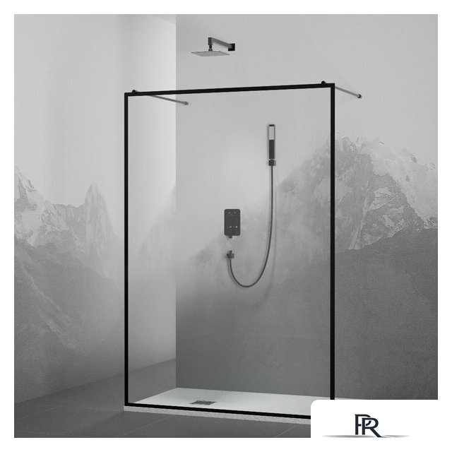 Душевая стенка RGW WA-017B 35101712-84 120 (черный/прозрачное стекло) - Изображение №1 — Интернет-магазин ПроЗаказ