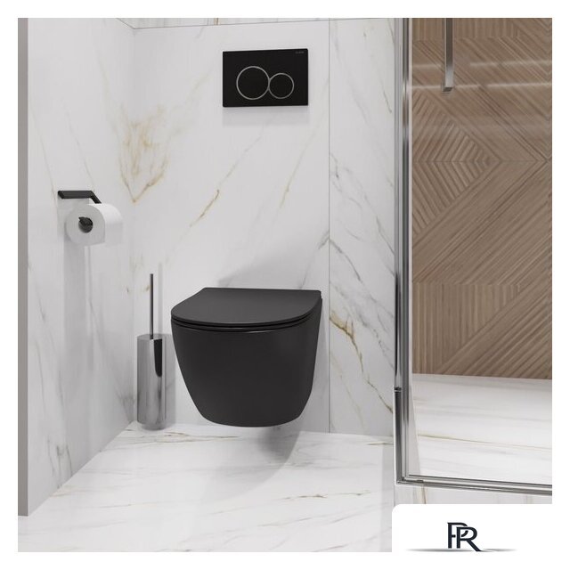 Унитаз подвесной Lauter Sulzdorf с микролифтом и кнопкой смыва 219704F (белый/черный) - Изображение №23 — Интернет-магазин ПроЗаказ