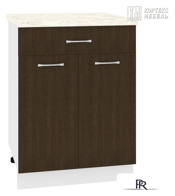 Шкаф напольный Кортекс-мебель Корнелия Лира НШ60р1ш (венге/мадрид) - Изображение №1 — Интернет-магазин ПроЗаказ