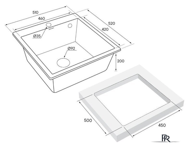 Кухонная мойка Paulmark Kante 50 PM105152-DG - Изображение №4 — Интернет-магазин ПроЗаказ