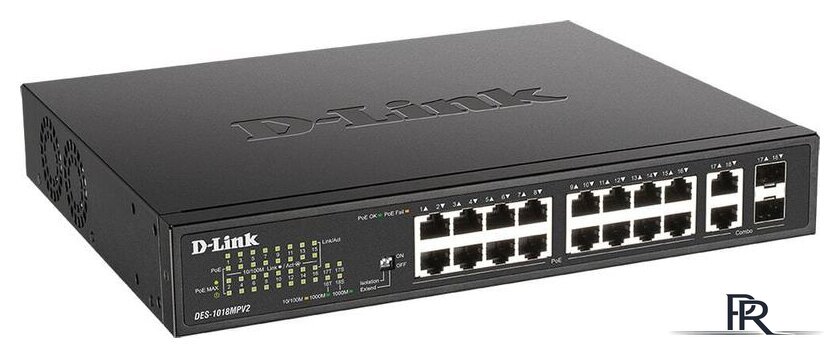 Неуправляемый коммутатор D-Link DES-1018MPV2/A1A - Изображение №2 — Интернет-магазин ПроЗаказ