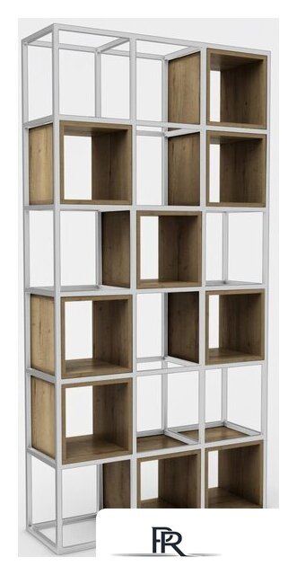 Стеллаж Hype Mebel Грос 105x210 (белый/дуб галифакс олово) - Изображение №1 — Интернет-магазин ПроЗаказ