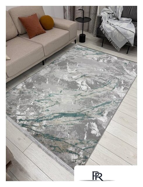 Ковер для жилой комнаты Radjab Carpet Афина Прямоугольник 9012A 12892RK (3x5, Grey/Green) - Изображение №2 — Интернет-магазин ПроЗаказ