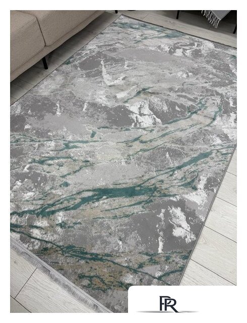 Ковер для жилой комнаты Radjab Carpet Афина Прямоугольник 9012A 12892RK (3x5, Grey/Green) - Изображение №4 — Интернет-магазин ПроЗаказ