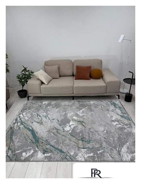 Ковер для жилой комнаты Radjab Carpet Афина Прямоугольник 9012A 12892RK (3x5, Grey/Green) - Изображение №3 — Интернет-магазин ПроЗаказ