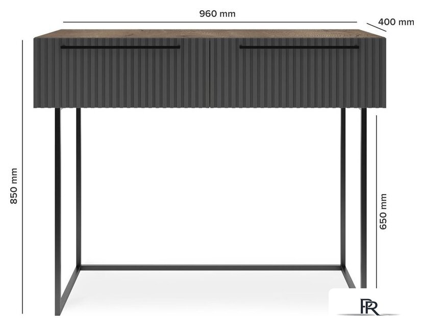 Консольный стол Shtabe Gross 6111 (RAL 7012/H1181/черный) - Изображение №6 — Интернет-магазин ПроЗаказ