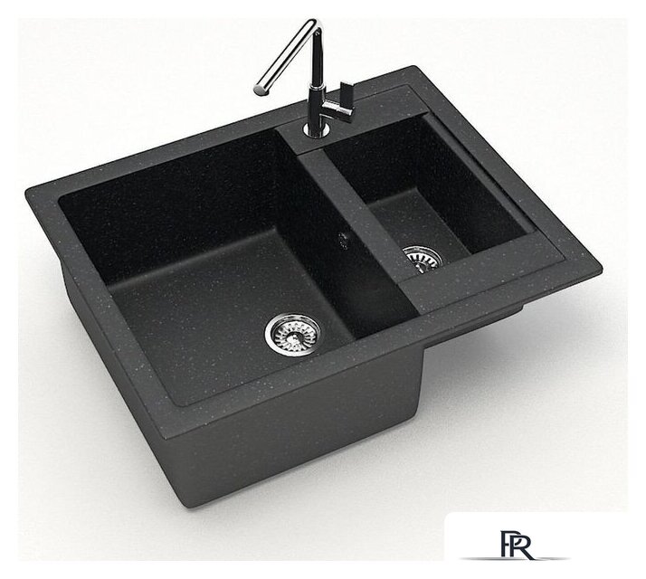 Кухонная мойка MARRBAXX Карельский камень модель 19/Q4 (черный) - Изображение №2 — Интернет-магазин ПроЗаказ